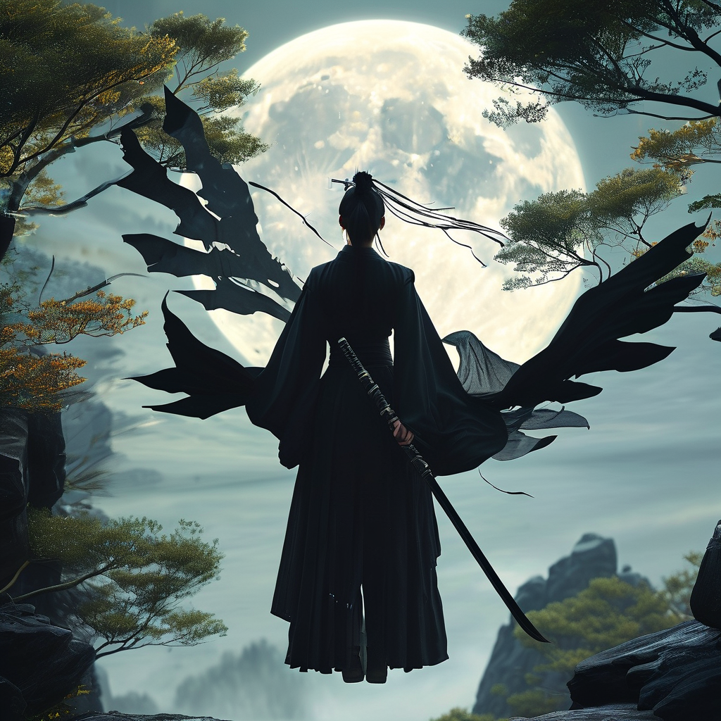 ai_现代风格：“黑影御剑飞行”背后隐藏着自然原理与科学知识；正确看待神秘事件并激发探索欲望至关重要。